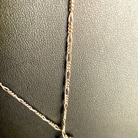 Gorgeous Vintage Oval Shining Rhinestone pendant Necklace, in Silver, Stamped - Picture 3 of 4